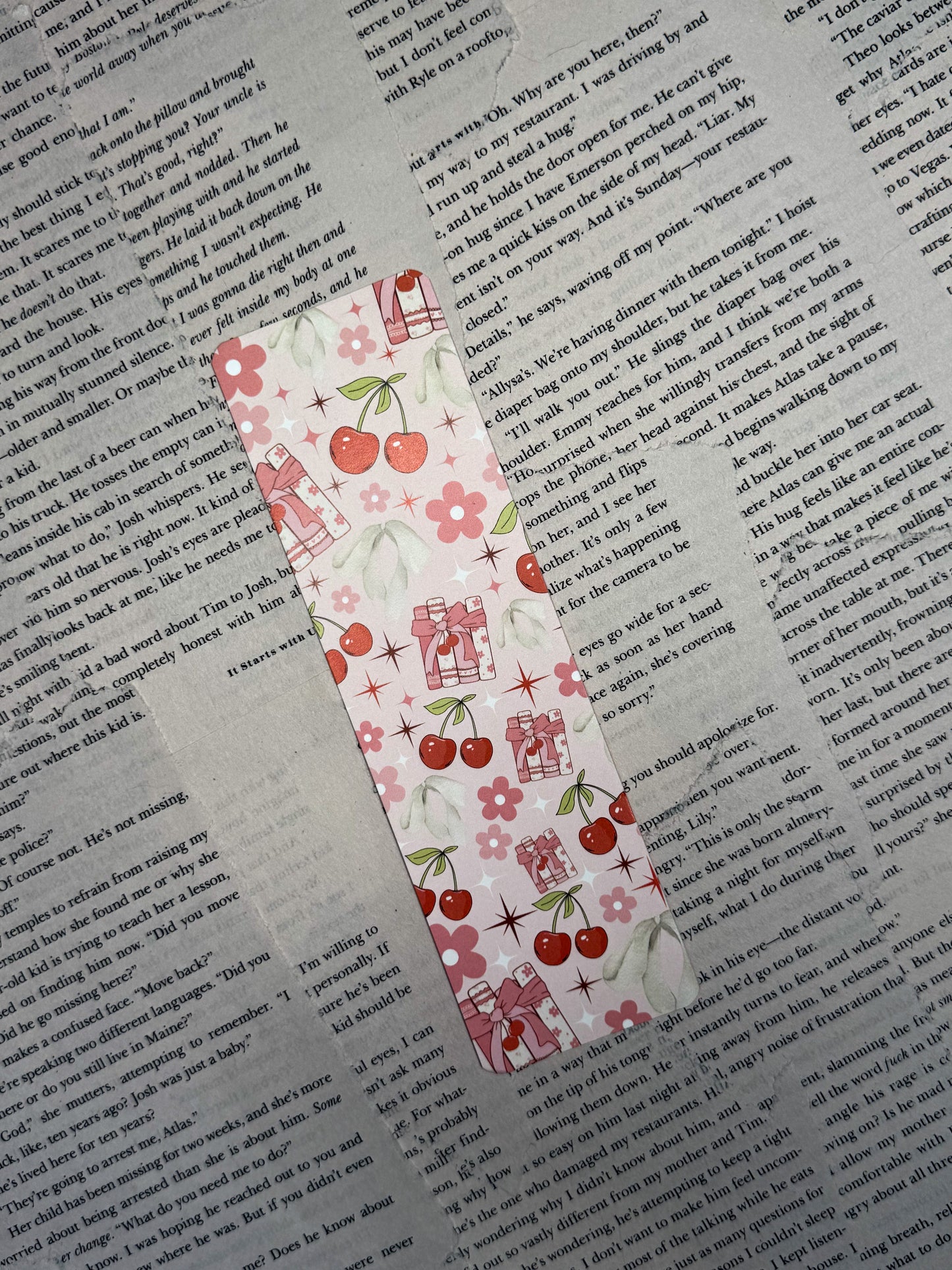 Cherries, Bows & Books Bookmark